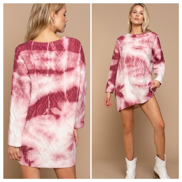 POL Cranberry Blend Oversized Sweater Tunic Top - Picture 9 of 14